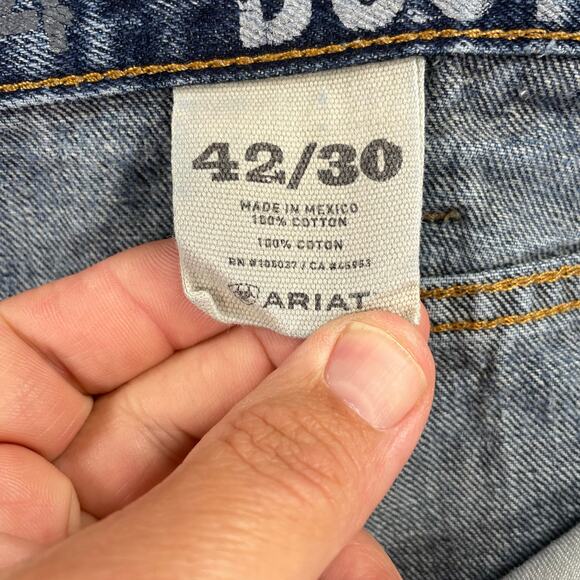 Ariat M4 Low Rise Boot Cut Roadhouse Jeans Men's 42X30 Blue Relaxed Fit Western - Picture 5 of 11